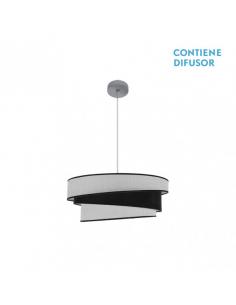Hara 2xe27 Chrome/white-black Regx50x50 Cm Pendant