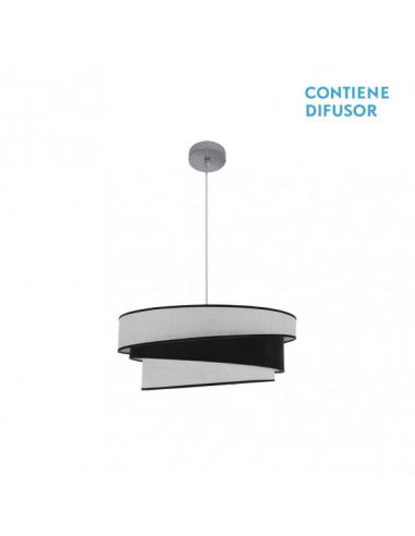 Hara 2xe27 Chrome/white-black Regx50x50 Cm Pendant