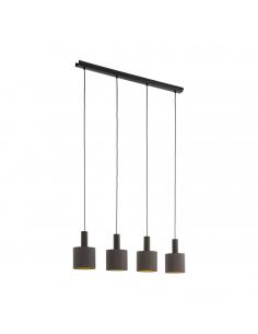 EGLO 97685 - CONCESSA 1 Dark Brown Steel and Textile Fabric Pendant Lamp