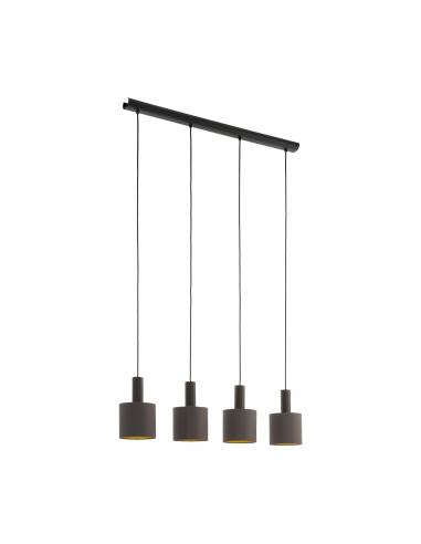 EGLO 97685 - CONCESSA 1 Dark Brown Steel and Textile Fabric Pendant Lamp