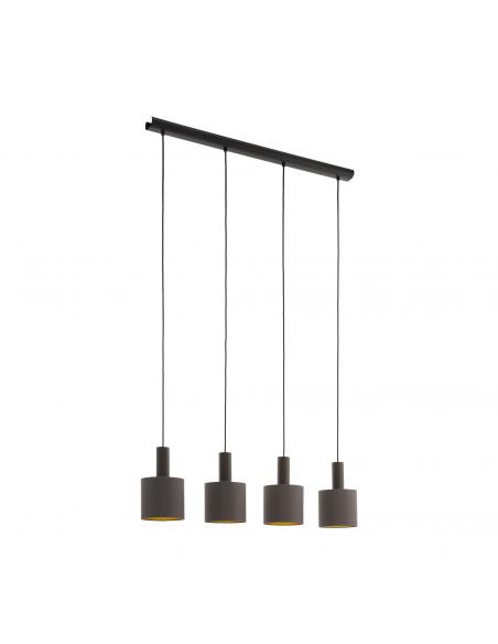 EGLO 97685 - CONCESSA 1 Dark Brown Steel and Textile Fabric Pendant Lamp