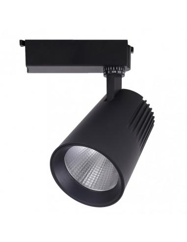 40w 6000k Telma Black 3600lm 36º Adjustable 330º Regx21x10.5 Cm Rail Spotlight