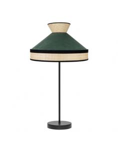 High Table Lamp Fabrizio 1xe27 Natural/green Bottle 61x30x30 Cm
