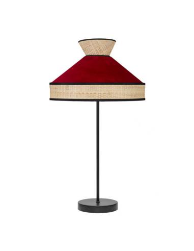 High Table Lamp Fabrizio 1xe27 Natural/red 61x30x30 Cm