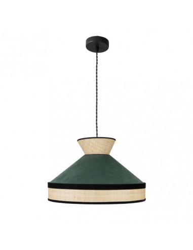 Colgante Fabrizio 1xe27 Natural/verde Bote Regx40x40 Cm