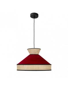 Fabrizio Pendant 1xe27 Natural/red Regx40x40 Cm