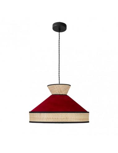Fabrizio Pendant 1xe27 Natural/red Regx40x40 Cm