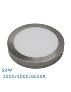 Superf.diorite downlight 24w 3000k-4000k-6500k nickel 2160lm 3.5x29x29 cm