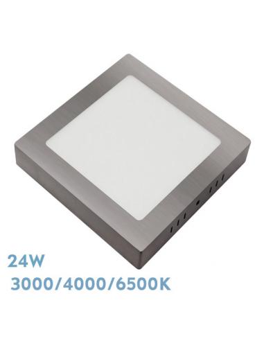 Superf.gabro downlight 24w 3000k-4000k-6500k nickel 2160lm 3.5x29x29 cm