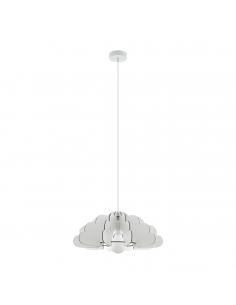 EGLO 97701 - CHIETI Wooden Pendant Lamp in White Steel and Wood