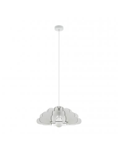 EGLO 97701 - CHIETI Wooden Pendant Lamp in White Steel and Wood