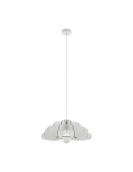 EGLO 97701 - CHIETI Wooden Pendant Lamp in White Steel and Wood
