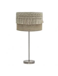 Large Ekaterina Table Lamp 1xe27 Leather/sack 63x30x30 Cm With Trimmings