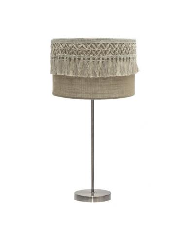 Large Ekaterina Table Lamp 1xe27 Leather/sack 63x30x30 Cm With Trimmings