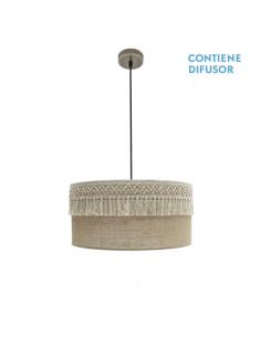 Ekaterina Pendant 2xe27 Leather/Sack Regx50x50 Cm With Trimmings