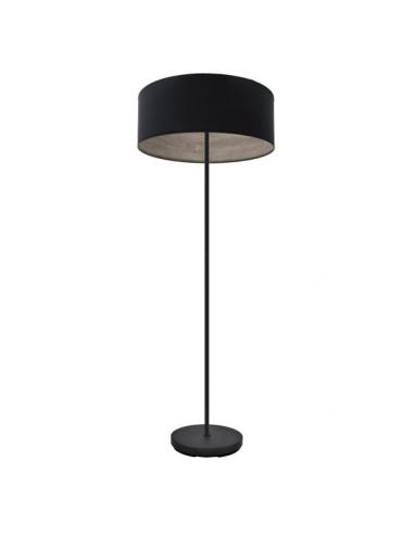 Pie Salon Tania 1xe27 Negro/negro-madera Gris 162x40x40 Cm