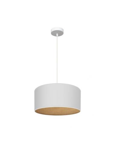 Colgante Tania 1xe27 Blanco/blanco-madera Clara Regx40x40 Cm