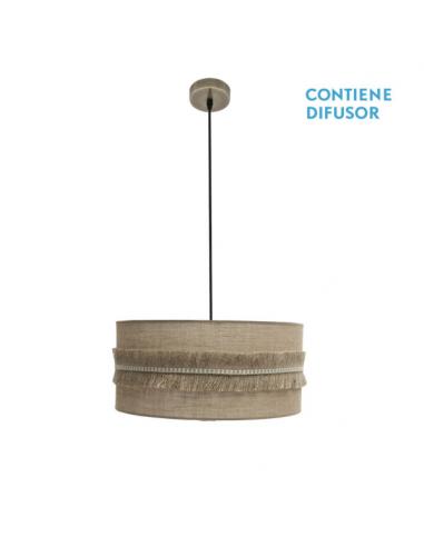 Kala 2xe27 Pendant Leather/Sack Regx50x50 Cm With Fringes