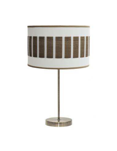 Ivanna High Table Lamp 1xe27 Leather/white-dark wood 62x30x30 cm