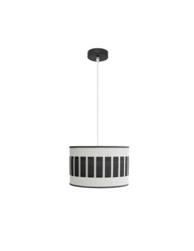 Ivanna 1xe27 Black/white-black wood pendant Regx30x30 Cm