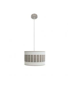 Ivanna Pendant 1xe27 Nickel/white-wood Gray Regx30x30 Cm