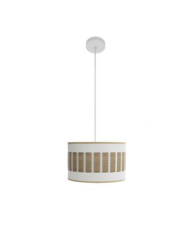 Ivanna Pendant 1xe27 White/white-light wood Regx30x30 Cm