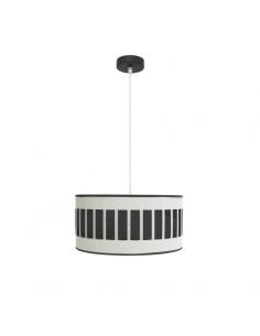 Ivanna 1xe27 Black/white-Black Wood Pendant Regx40x40 Cm