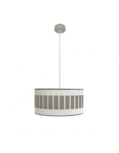 Ivanna Pendant 1xe27 Nickel/white-wood Gray Regx40x40 Cm