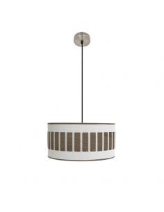 Ivanna Pendant 1xe27 Leather/white-dark wood Regx40x40 Cm
