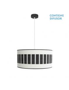 Ivanna 2xe27 Black/white-Black Wood Pendant Regx50x50 Cm