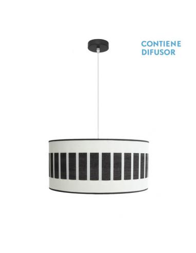 Ivanna 2xe27 Black/white-Black Wood Pendant Regx50x50 Cm