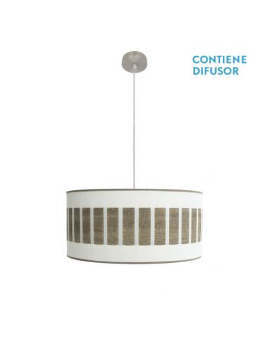 Ivanna 2xe27 Pendant Nickel/white-wood Gray Regx50x50 Cm