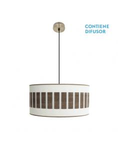 Ivanna 2xe27 Pendant Leather/white-dark wood Regx50x50 Cm