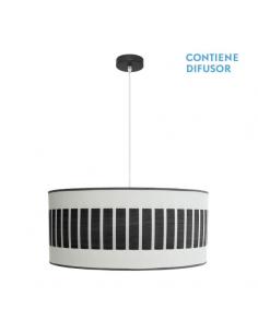 Ivanna 3xe27 Pendant Black/white-Black Wood Regx60x60 Cm
