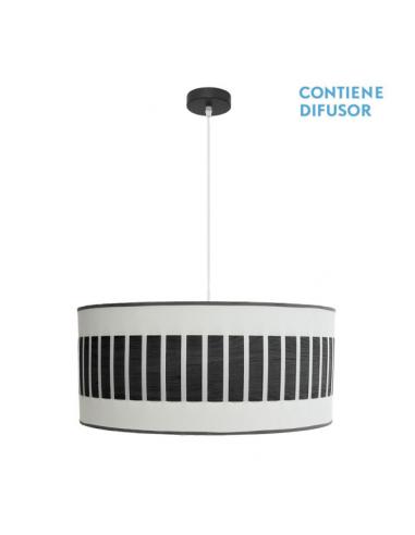 Ivanna 3xe27 Pendant Black/white-Black Wood Regx60x60 Cm