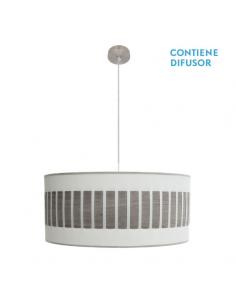 Ivanna 3xe27 Pendant Nickel/white-wood Gray Regx60x60 Cm