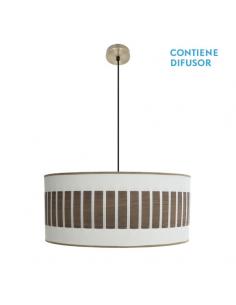 Ivanna 3xe27 Pendant Leather/white-dark wood Regx60x60 cm