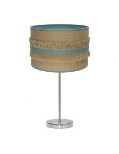 Large Natalia Table Light 1xe27 Nickel/sack-turquoise 62x30x30 Cm