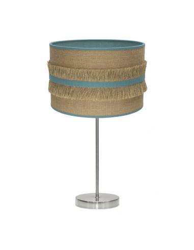 Large Natalia Table Light 1xe27 Nickel/sack-turquoise 62x30x30 Cm