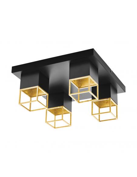 EGLO 97731 - MONTEBALDO LED ceiling light in black steel, gold