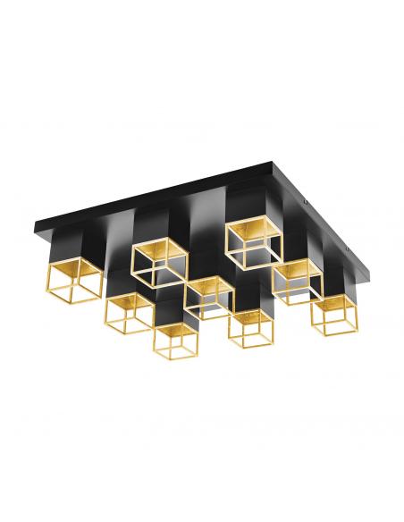 EGLO 97732 - MONTEBALDO LED ceiling light in black steel, gold