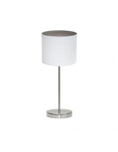 Tatiana 1xe14 Nickel/white-wood table lamp. Gray 42x17x17 cm