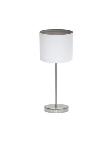 Tatiana 1xe14 Nickel/white-wood table lamp. Gray 42x17x17 cm