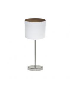Tatiana 1xe14 Nickel/white-wood table lamp. Dark 42x17x17 cm
