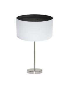 Sobremesa Tatiana 1xe27 Niquel/blanco-mad.Negra 63x30x30 Cm