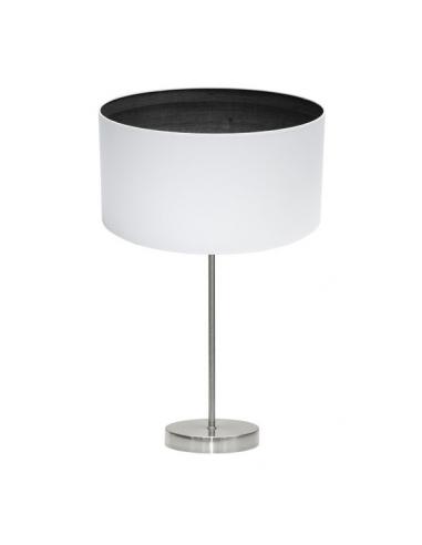 Tatiana 1xe27 table lamp Nickel/white-wood. Black 63x30x30 Cm