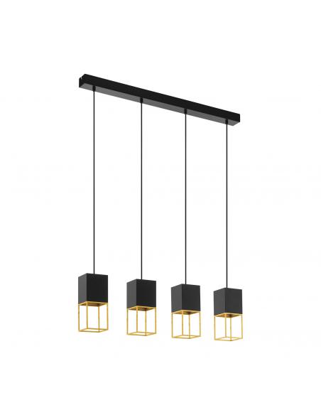EGLO 97734 - MONTEBALDO LED pendant lamp in black steel, gold