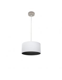 Tatiana 1xe27 Nickel/white-mad pendant. Black Regx30x30 Cm