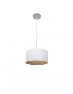 Tatiana 1xe27 Nickel/white-mad pendant. Clara Regx30x30 Cm