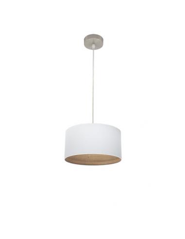 Tatiana 1xe27 Nickel/white-mad pendant. Clara Regx30x30 Cm